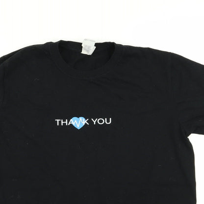 Womens UK Size M Gildan Black Basic T-Shirt