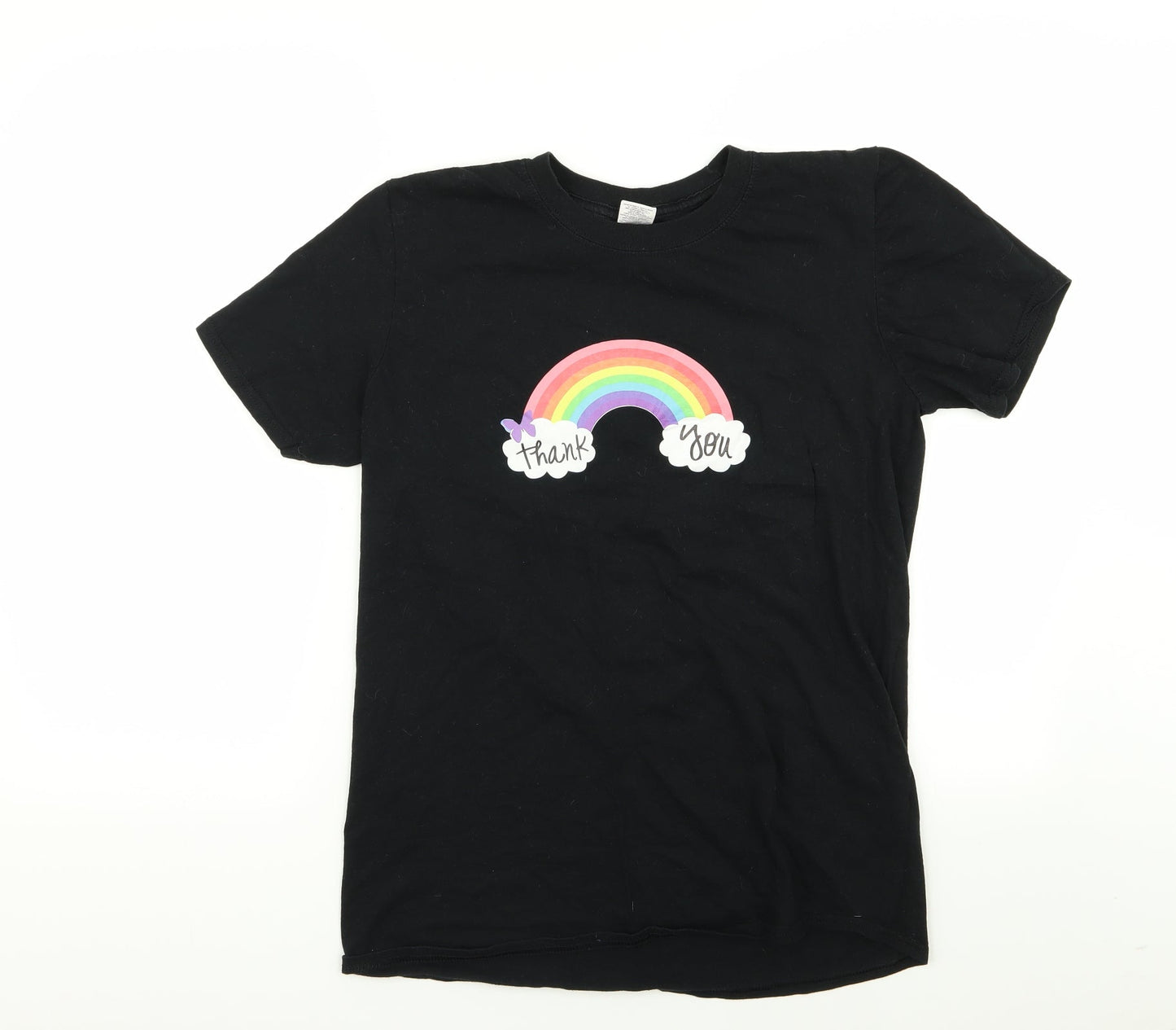 Womens UK Size M Gildan Black Basic T-Shirt