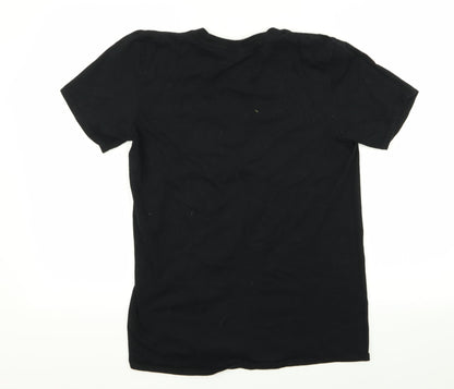 Womens UK Size M Gildan Black Basic T-Shirt