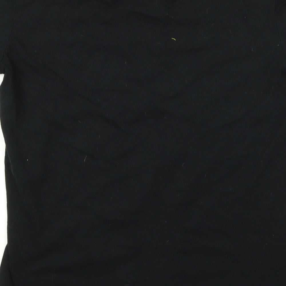 Womens UK Size M Gildan Black Basic T-Shirt