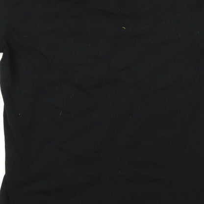 Womens UK Size M Gildan Black Basic T-Shirt