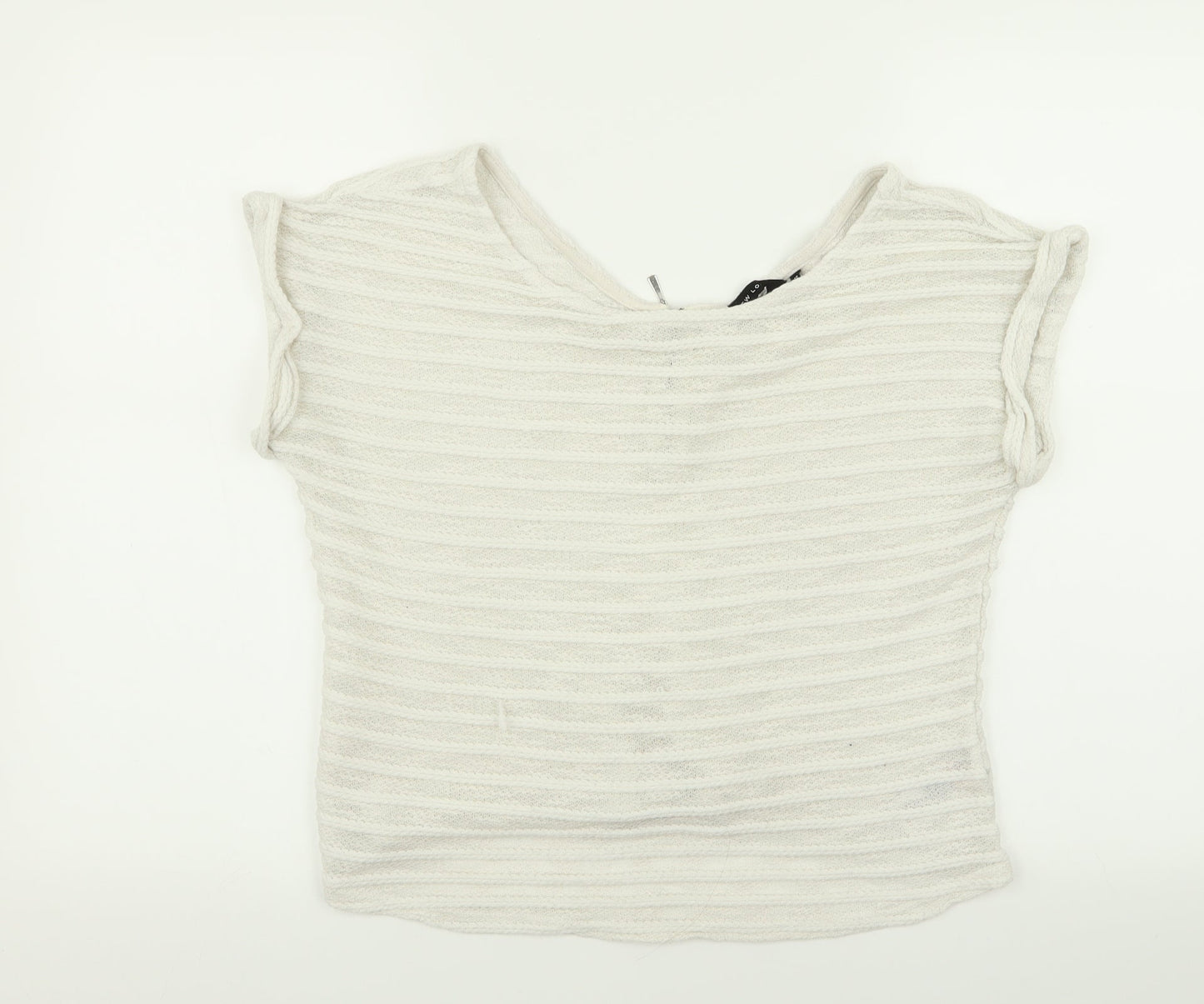 Womens UK Size 12 New Look White Basic T-Shirt