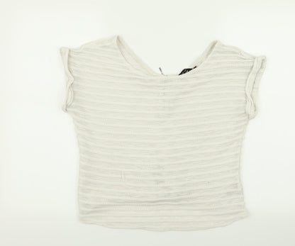 Womens UK Size 12 New Look White Basic T-Shirt