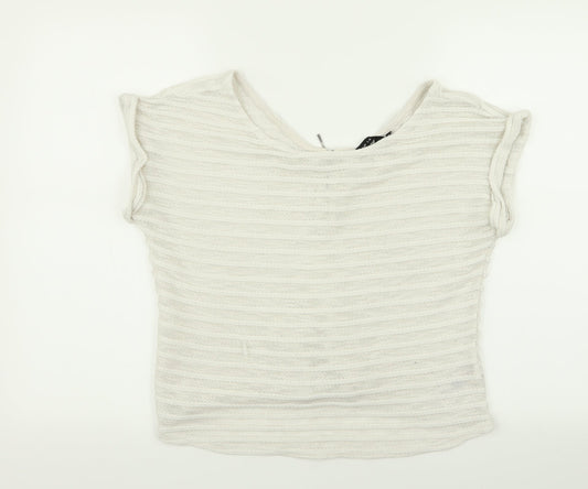 Womens UK Size 12 New Look White Basic T-Shirt