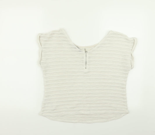 Womens UK Size 12 New Look White Basic T-Shirt