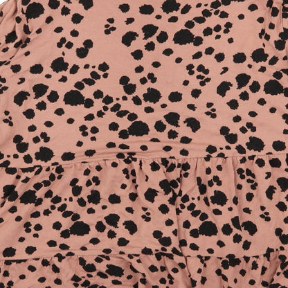 New Look Womens Pink Animal Print  Basic Blouse Size 12