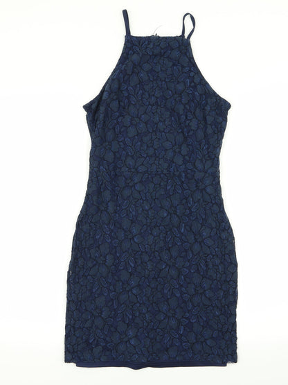 Missguided Womens Blue Floral  A-Line  Size 8