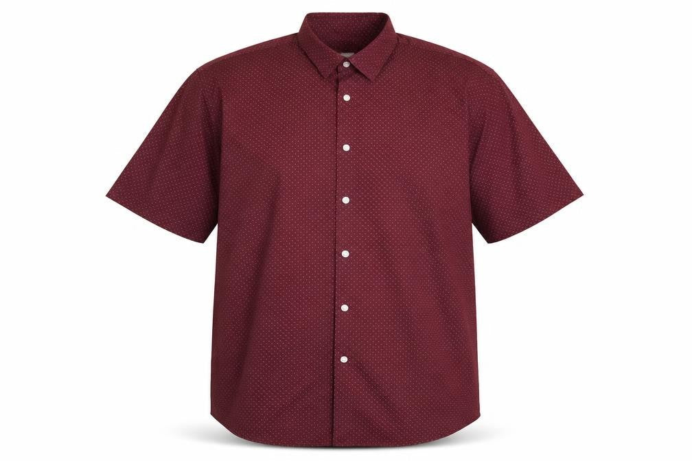 Mens UK Size 2XL ACW 58 Red  Button-Up Short Sleeve Casual Shirt
