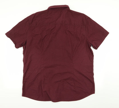 ACW 58 Mens Red Polka Dot   Button-Up Size 2XL