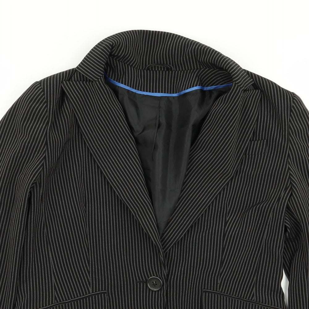 Dorothy Perkins Womens Black Striped  Jacket Blazer Size 10