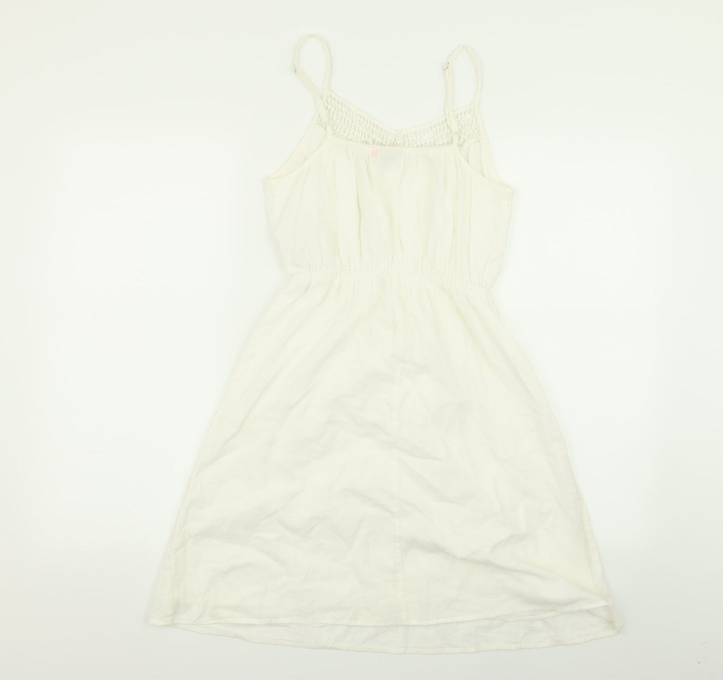 Only Womens White Geometric  Fit & Flare  Size 6