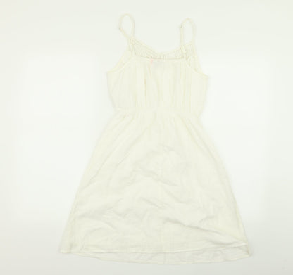 Only Womens White Geometric  Fit & Flare  Size 6
