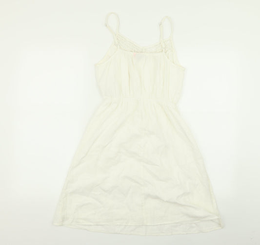 Only Womens White Geometric  Fit & Flare  Size 6