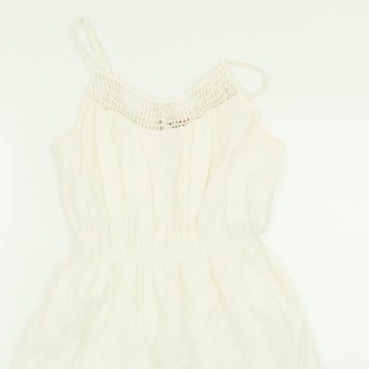 Only Womens White Geometric  Fit & Flare  Size 6