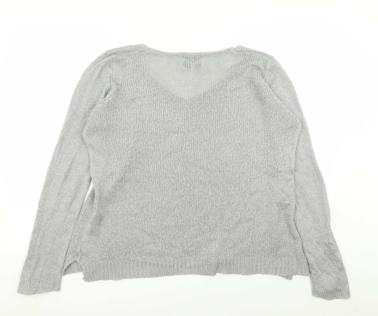 Womens UK Size L Papaya Grey Pullover Jumper