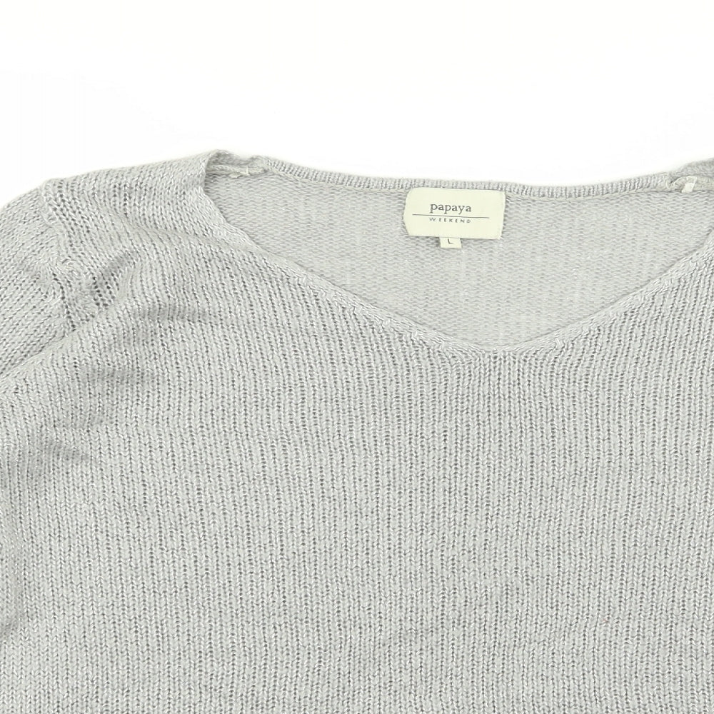 Womens UK Size L Papaya Grey Pullover Jumper