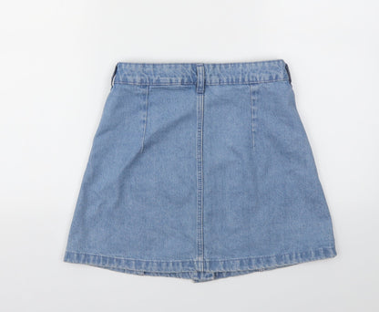 H&M Womens Blue   A-Line Skirt Size 8