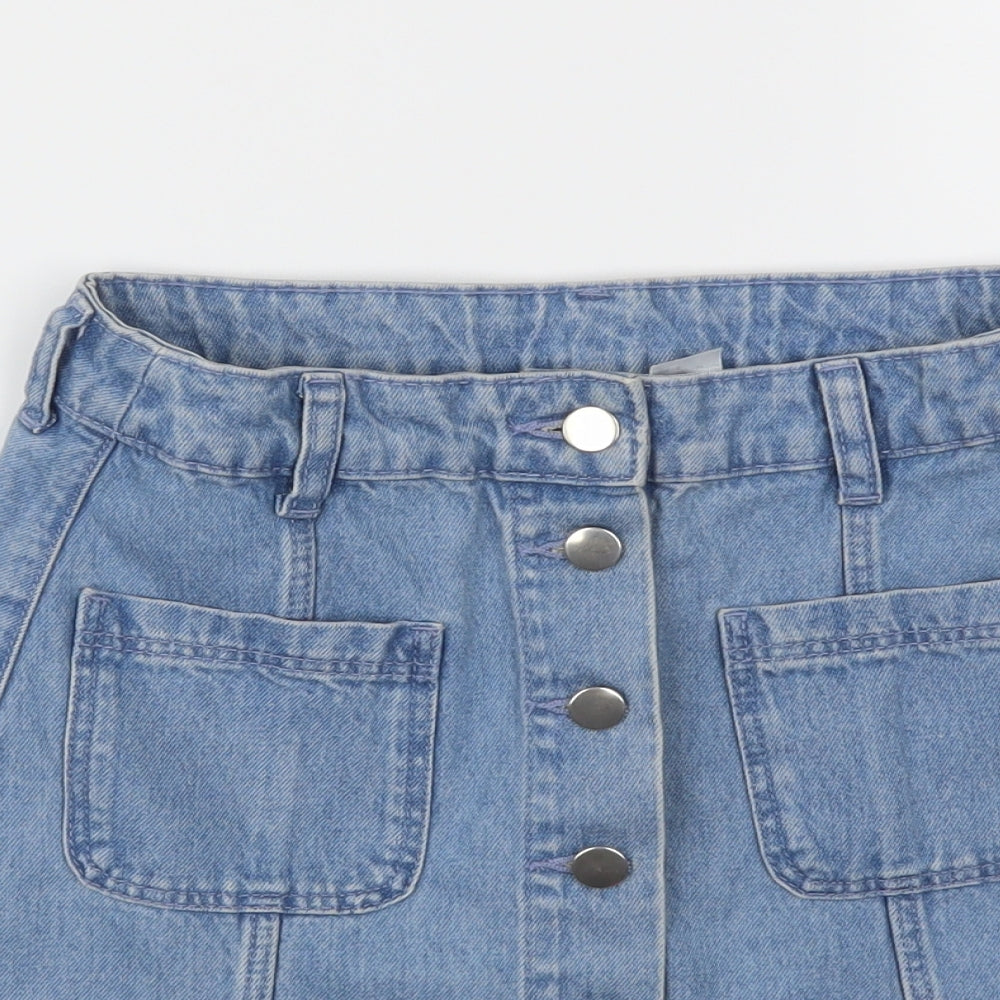 H&M Womens Blue   A-Line Skirt Size 8