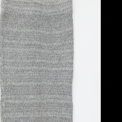 Missguided Womens Grey   A-Line Skirt Size 6  - Stretch waistband