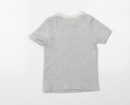 F&F Boys Grey Striped  Basic T-Shirt Size 5-6 Years