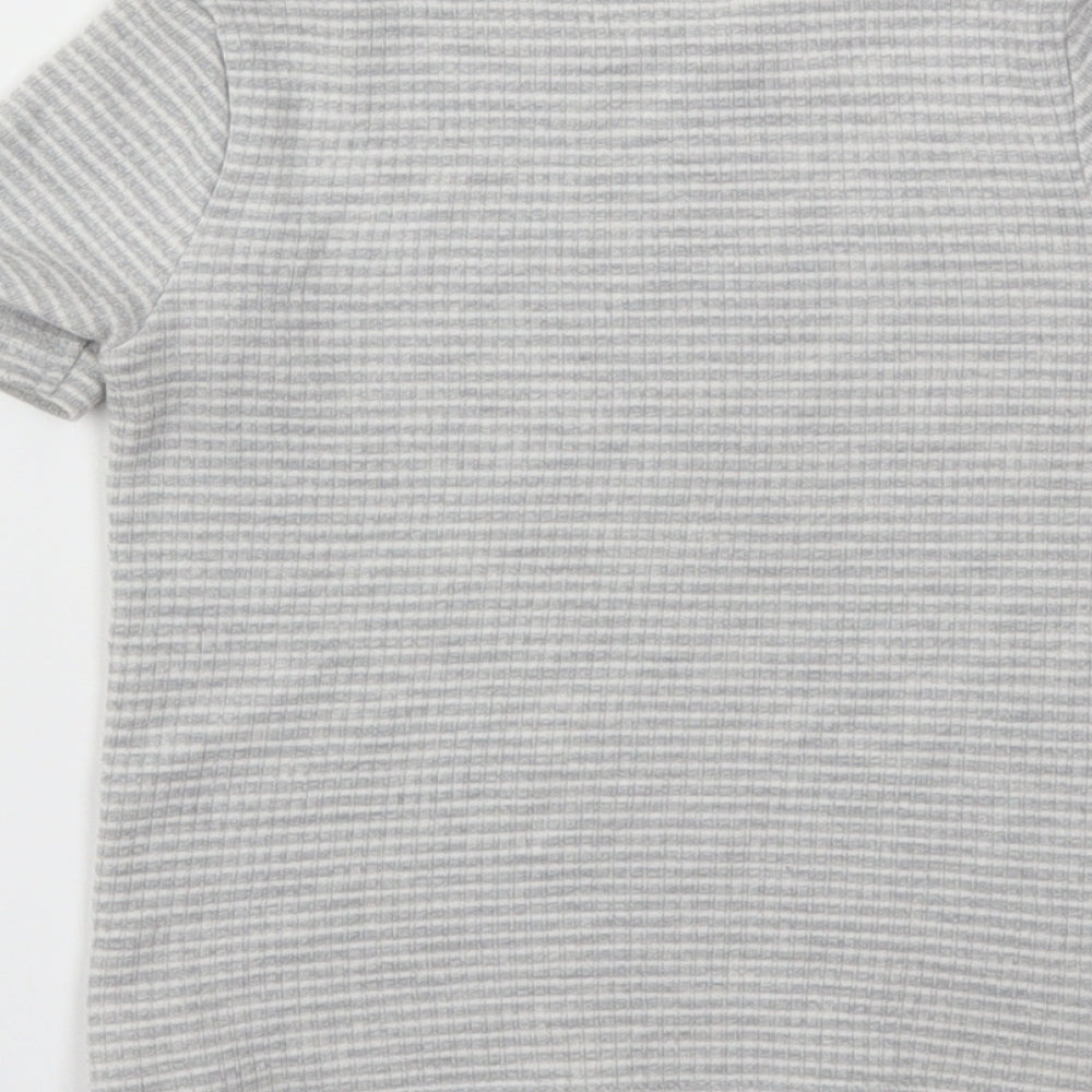 F&F Boys Grey Striped  Basic T-Shirt Size 5-6 Years