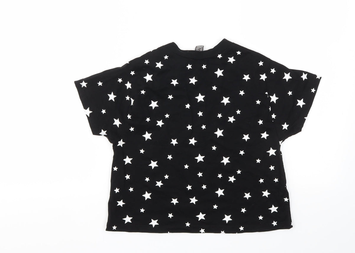 Back view of Primark girls’ black argyle/diamond basic t-shirt size 2xs