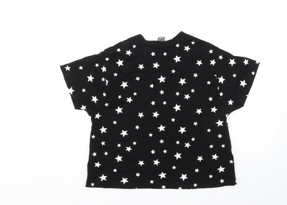 Back view of Primark girls’ black argyle/diamond basic t-shirt size 2xs