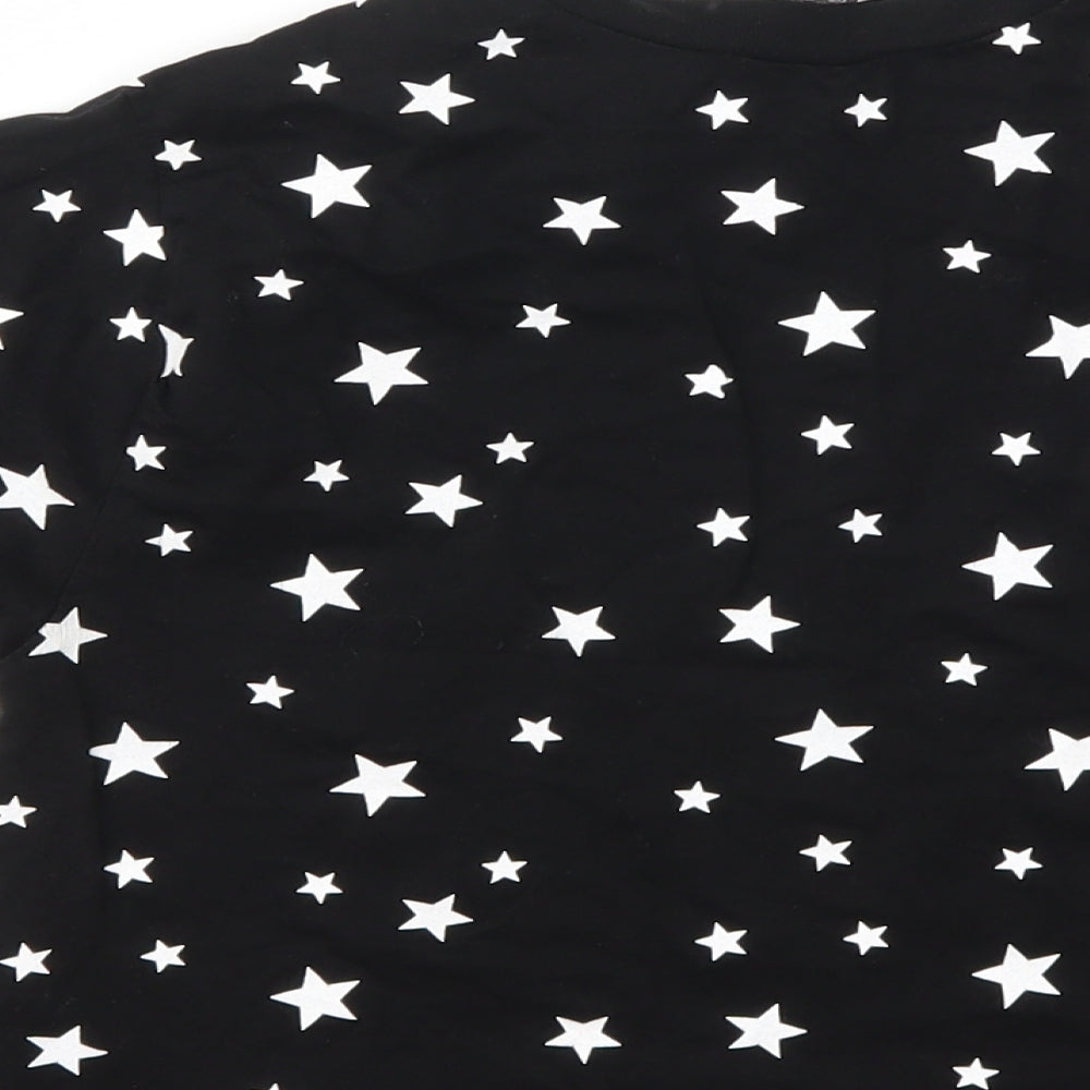 Brand and care label for Primark girls’ black argyle/diamond basic t-shirt size 2xs