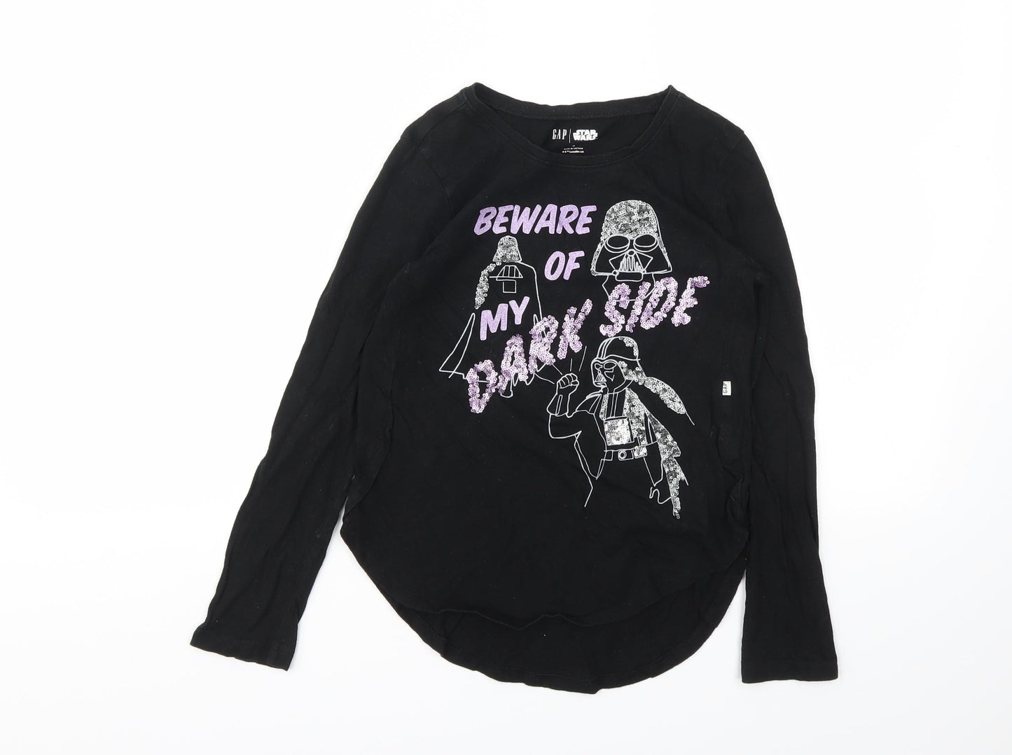 Gap Girls Black Animal Print  Basic T-Shirt Size M