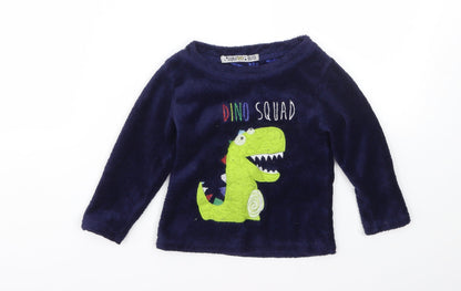 Chill Out Girls Blue Animal Print  Basic T-Shirt Size 2-3 Years