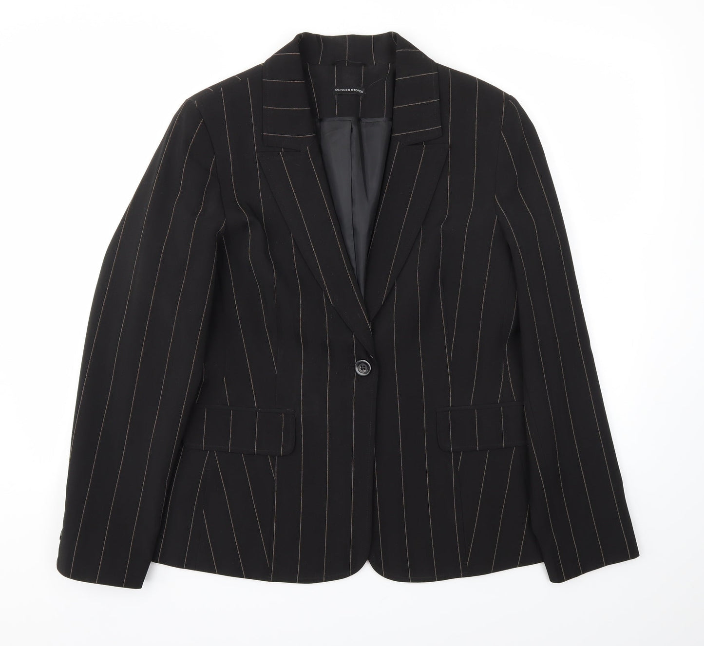 St Bernard Womens Black Striped  Jacket Blazer Size 16