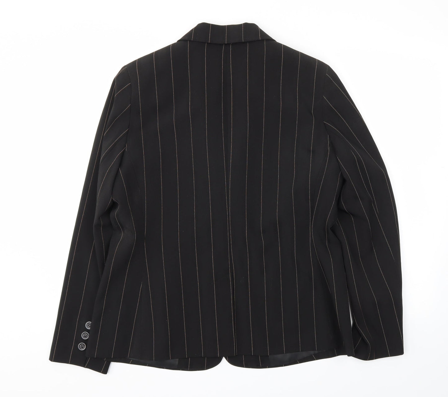 St Bernard Womens Black Striped  Jacket Blazer Size 16