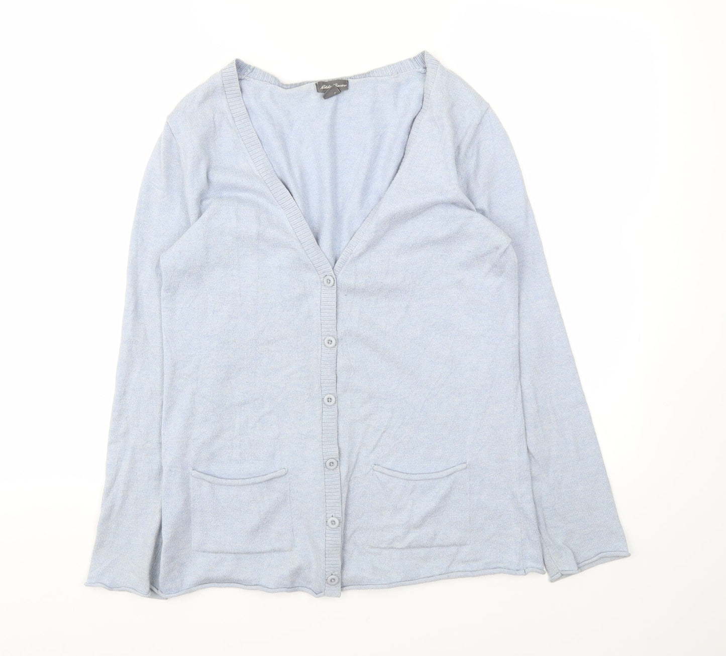 Womens UK Size S Eddie Bauer Blue Cardigan Jumper