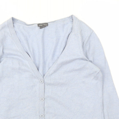 Womens UK Size S Eddie Bauer Blue Cardigan Jumper