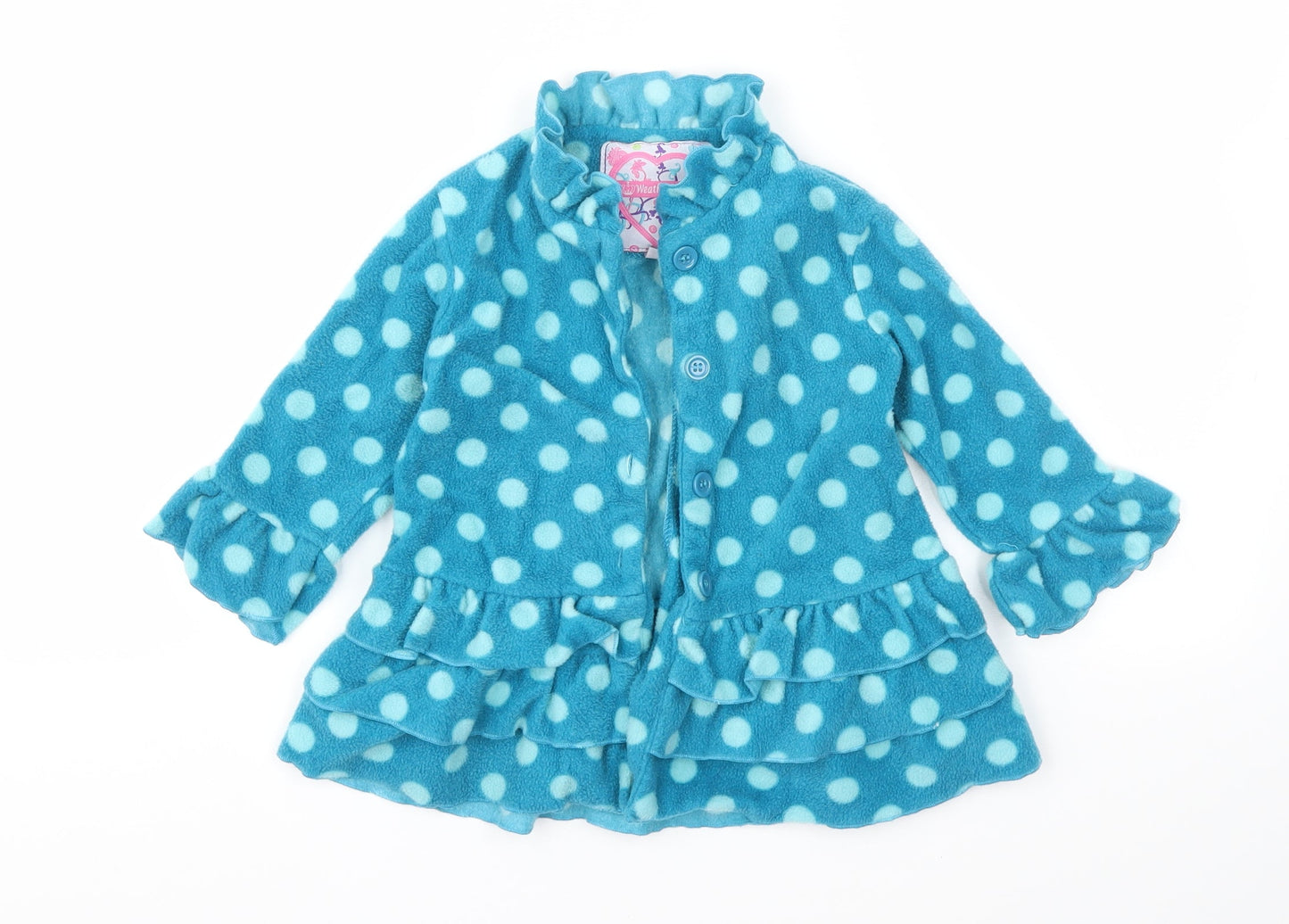 Weatherproof Girls Blue Polka Dot  Basic Jacket Jacket Size 18 Months