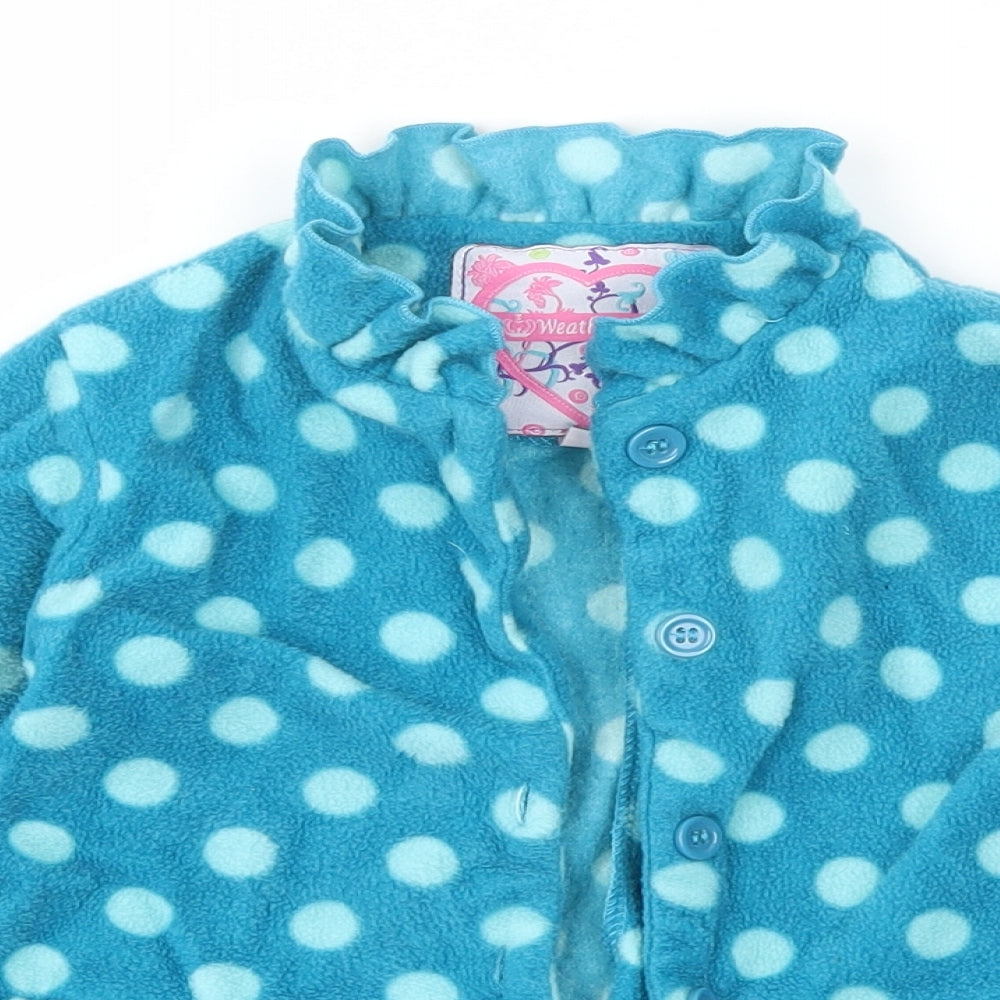 Weatherproof Girls Blue Polka Dot  Basic Jacket Jacket Size 18 Months