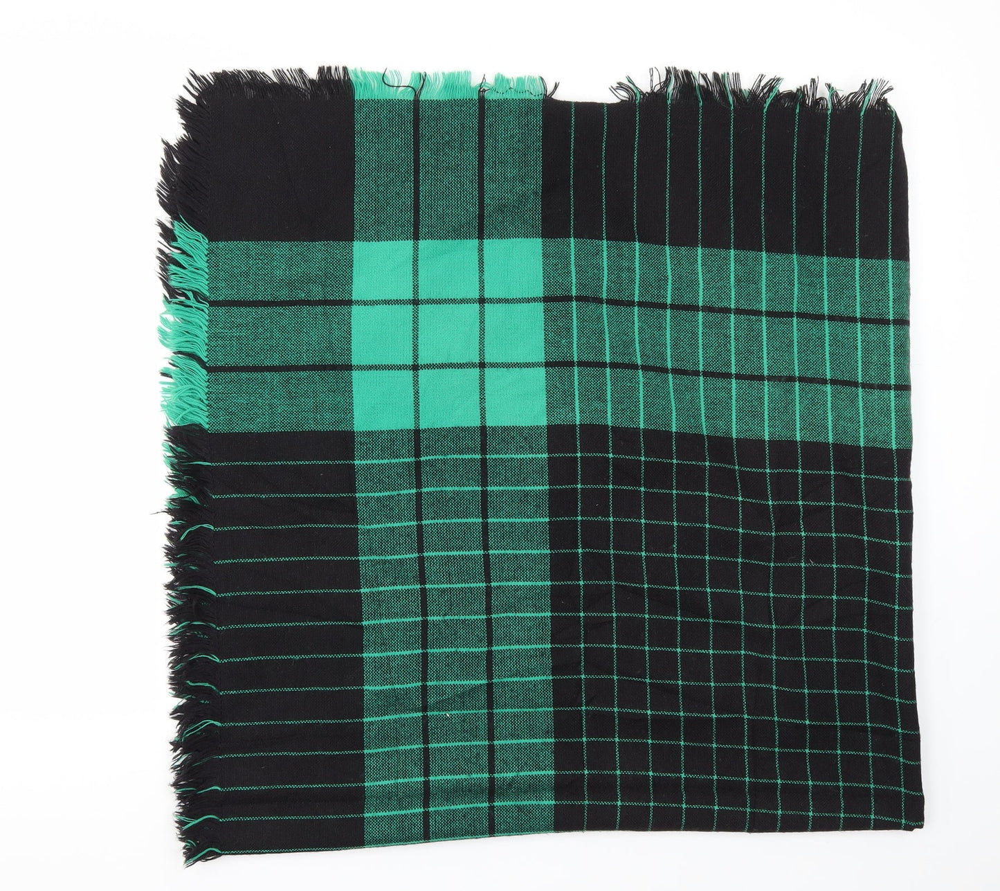 Preworn Unisex Green Check   Scarf