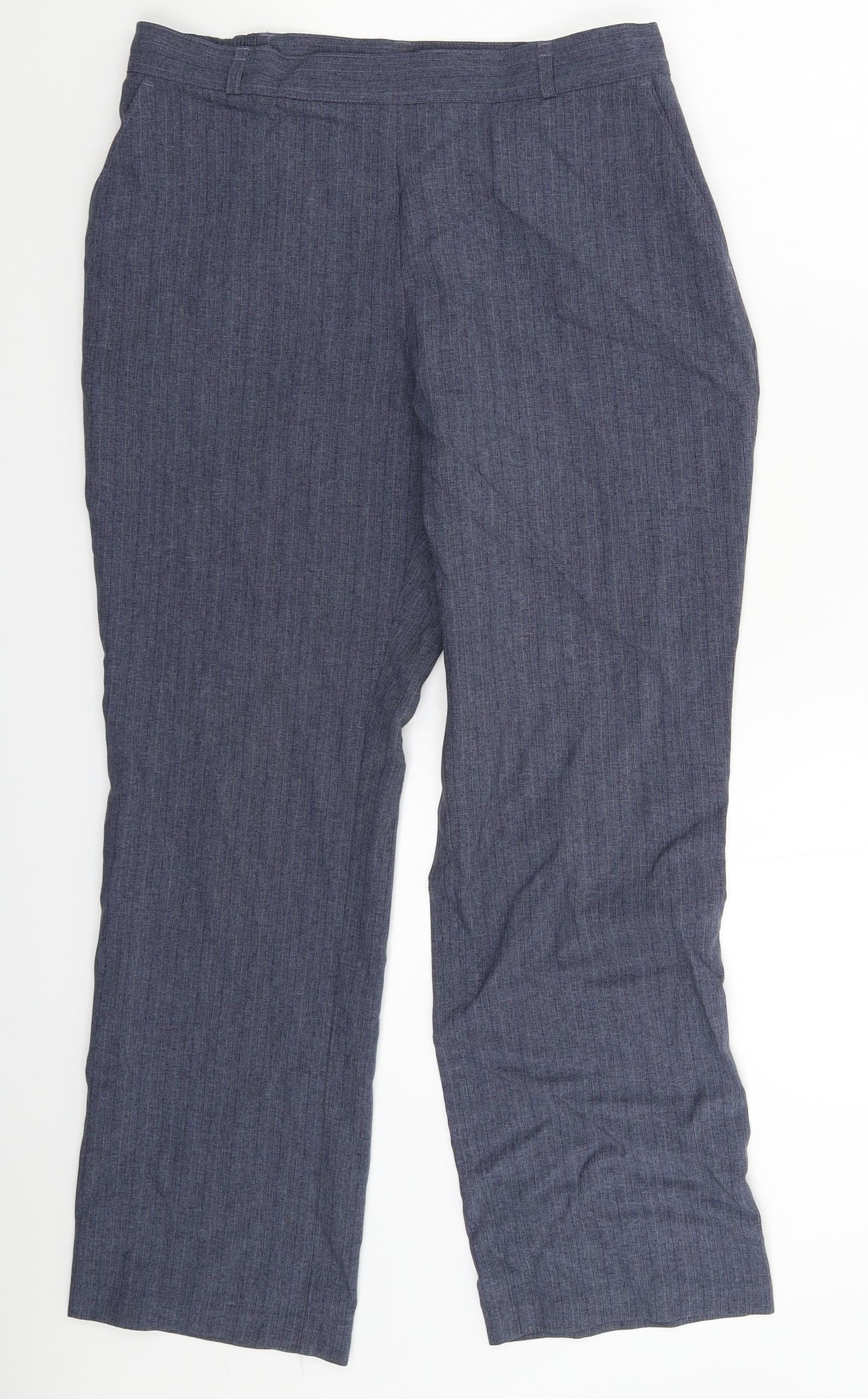 Womens UK Size 12 Marks and Spencer Slim Fit Dress Pants Blue Trousers