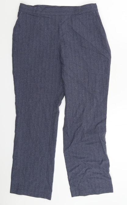Womens UK Size 12 Marks and Spencer Slim Fit Dress Pants Blue Trousers