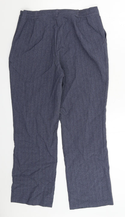 Womens UK Size 12 Marks and Spencer Slim Fit Dress Pants Blue Trousers