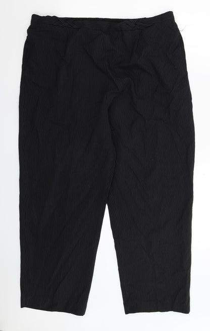 Womens UK Size 20 BM Regular Fit Dress Pants Black Trousers