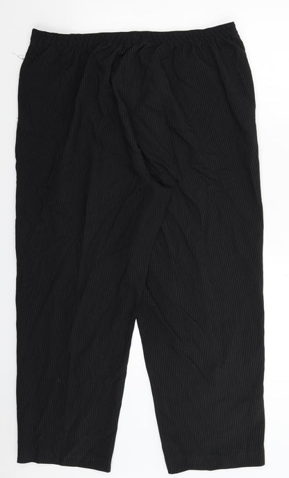 Womens UK Size 20 BM Regular Fit Dress Pants Black Trousers