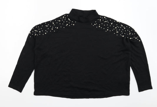 Womens UK Size L Divided Black Pullover Jumper