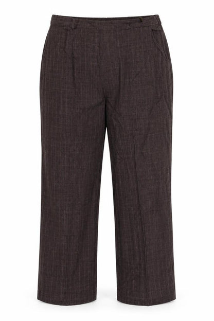 Bonmarché Womens Grey Check Trousers Size 16 L29 in