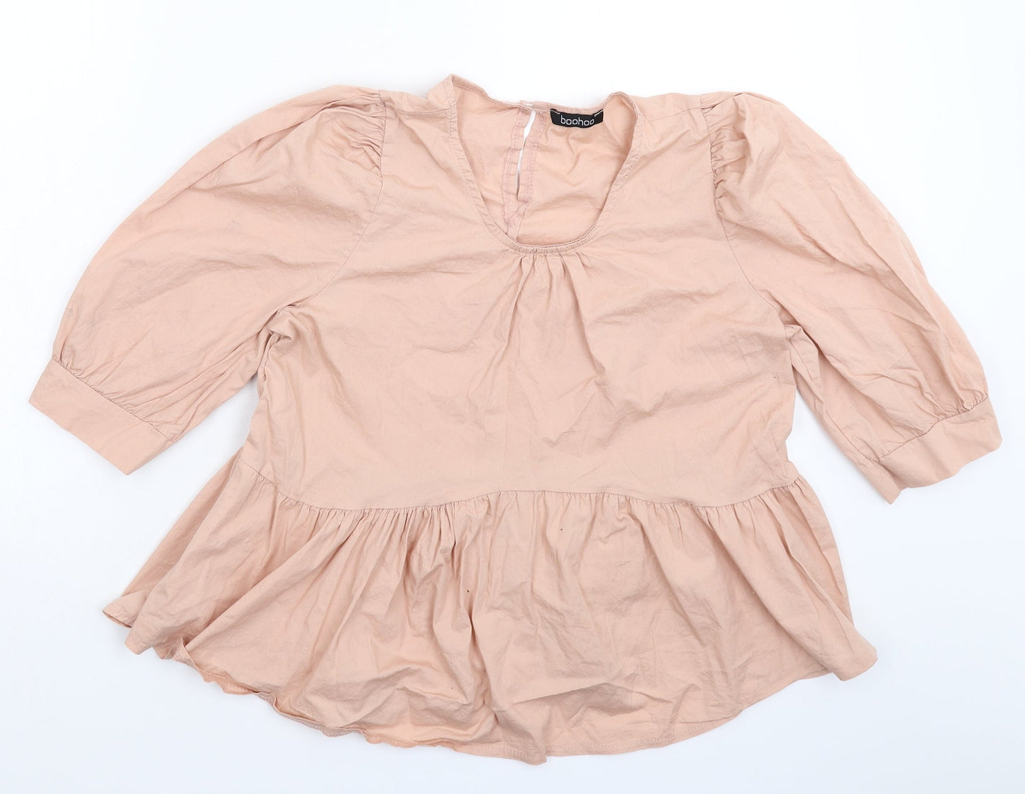 Boohoo Womens Beige   Basic Blouse Size 12