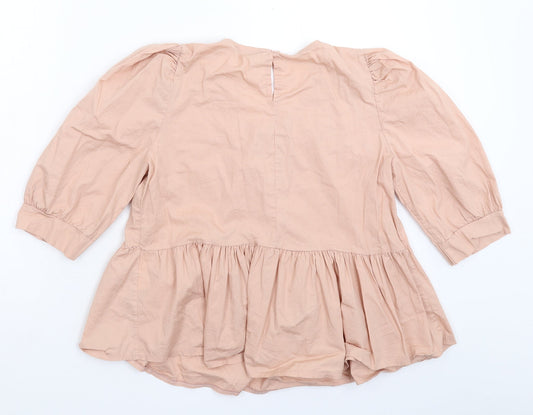 Boohoo Womens Beige   Basic Blouse Size 12