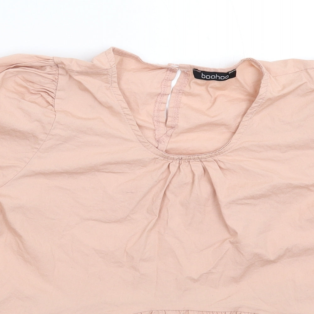 Boohoo Womens Beige   Basic Blouse Size 12