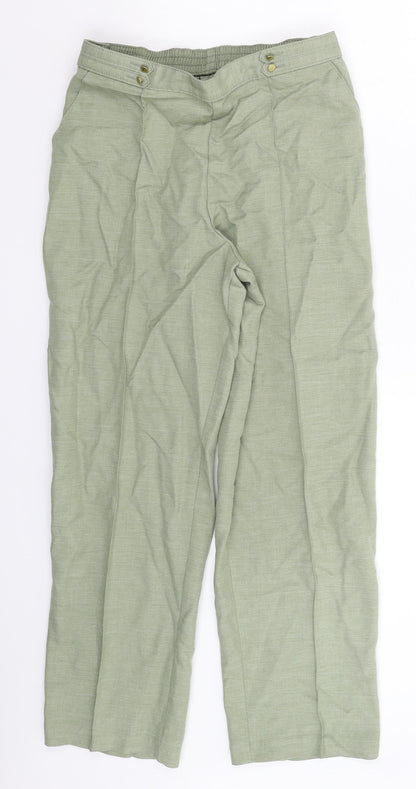 Womens UK Size 10 Marks and Spencer Slim Fit  Green Trousers