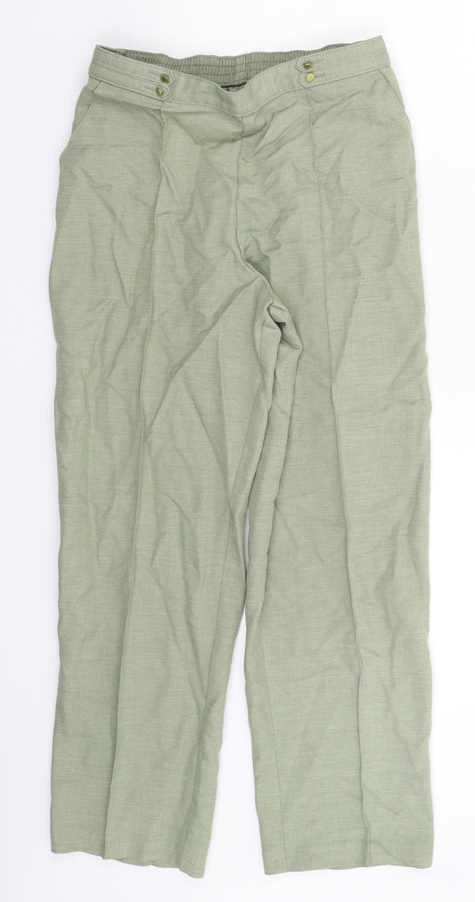 Womens UK Size 10 Marks and Spencer Slim Fit  Green Trousers