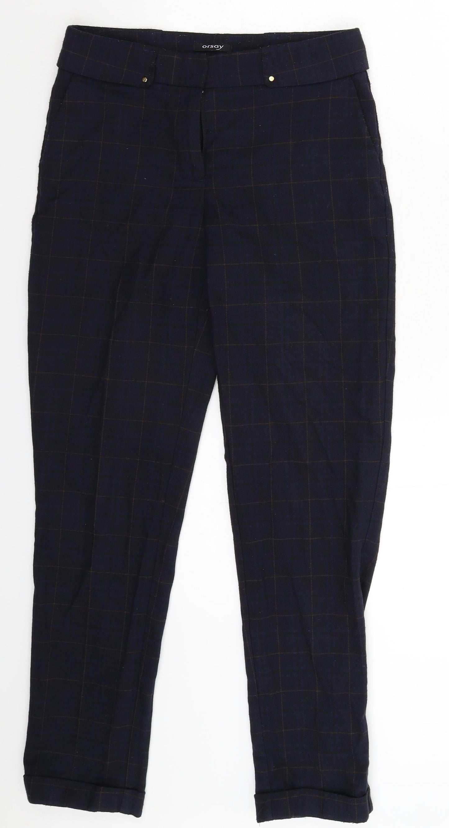 ORSAY Womens Blue Check  Trousers  Size 28 in L28 in